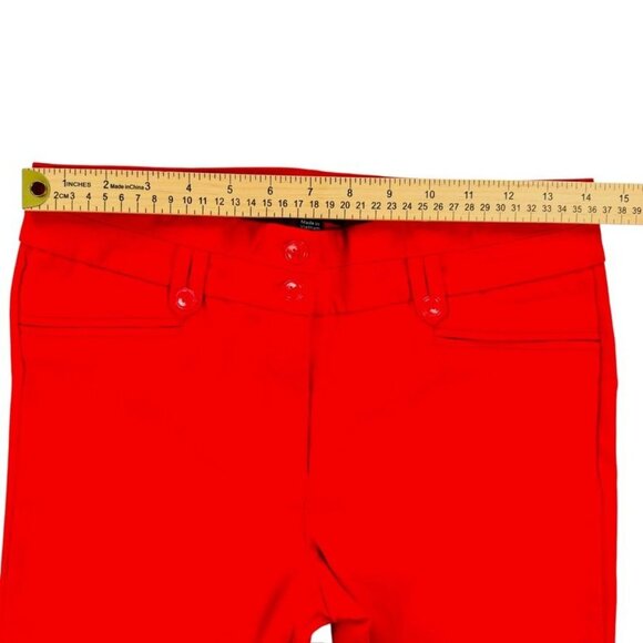 Womens Red Slim-Fit Pants Size L - Picture 6 of 8